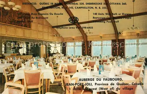 AK / Ansichtskarte Saint Jean Port Joli Auberge du Faubourg Restaurant