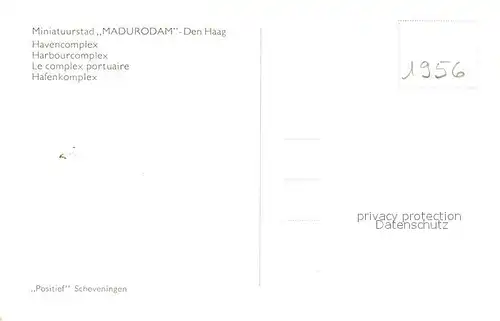 AK / Ansichtskarte Den Haag Miniatuurstadt Madurodam Hafenkomplex Kat. s Gravenhage