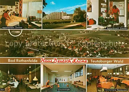 AK / Ansichtskarte Bad Rothenfelde Haus Deutsche Krone Appartement Zimmer Panorama Bar Schwimmhalle Sonnenhang Restaurant Kat. Bad Rothenfelde