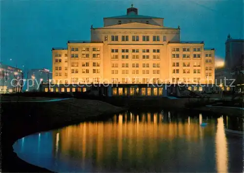 AK / Ansichtskarte Leipzig Rueckfront der Oper am Karl Marx Platz Nachtaufnahme Kat. Leipzig