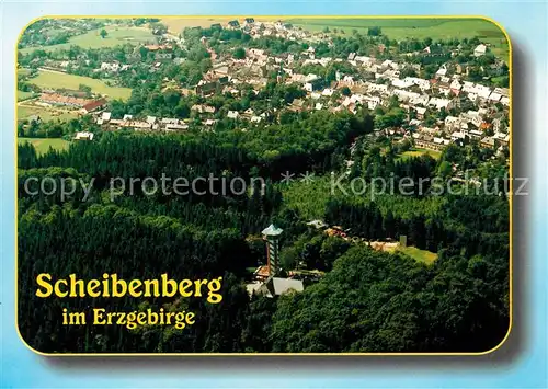 AK / Ansichtskarte Scheibenberg Blick auf Berg und Stadt Fliegeraufnahme Kat. Scheibenberg Erzgebirge