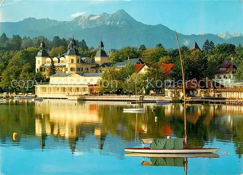 AK / Ansichtskarte Velden Woerther See Schloss mit Mittagskogel Kat. Velden am Woerther See