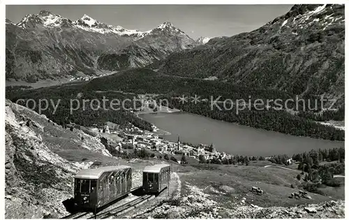 AK / Ansichtskarte St Moritz GR Corviglia Bahn mit Piz Languard Kat. St Moritz