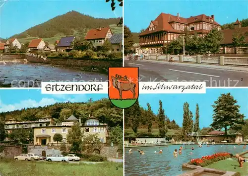 AK / Ansichtskarte Sitzendorf Thueringen Schwarza Hotel Bergterrasse Hotel Zur Linde Schwimmbad Kat. Sitzendorf Schwarzatal