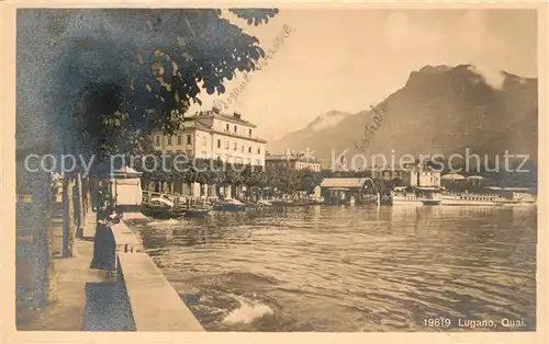 AK / Ansichtskarte Lugano Lago di Lugano Quai