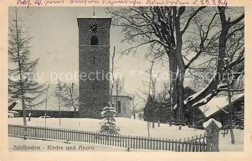 AK / Ansichtskarte Adelboden Kirche und Ahorn Kat. Adelboden