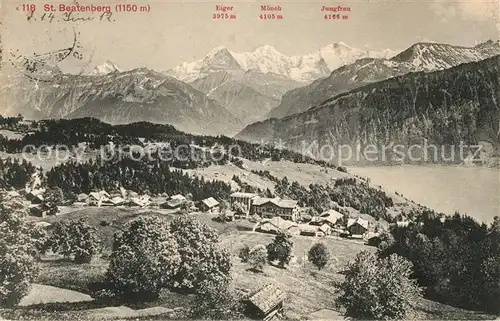 AK / Ansichtskarte Beatenberg mit Eiger Moench und Jungfrau Kat. Beatenberg