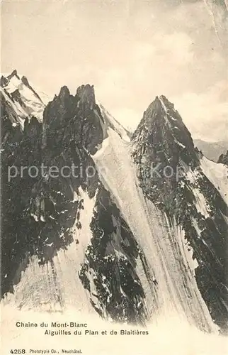 AK / Ansichtskarte Mont Blanc Aiguilles du Plan et de Blaitieres Kat. Chamonix Mont Blanc