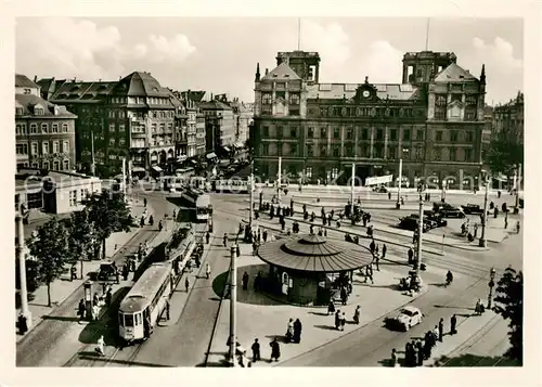 AK / Ansichtskarte Strassenbahn Dresden Postplatz Kat. Strassenbahn