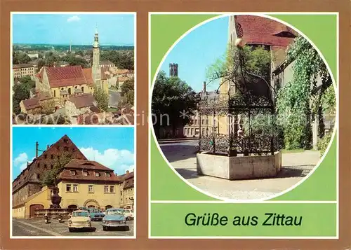 AK / Ansichtskarte Zittau Klosterkirche Samariterinnenbrunnen Gruener Born Stadtmuseum Kat. Zittau