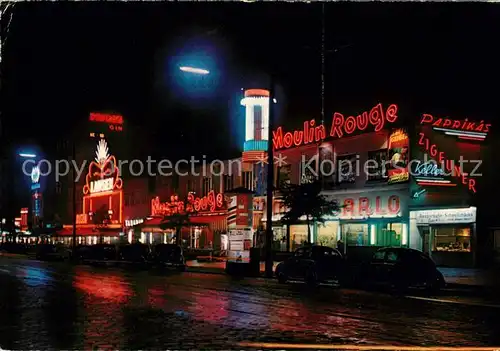 AK / Ansichtskarte St Pauli Reeperbahn bei Nacht Moulin Rouge Kat. Hamburg