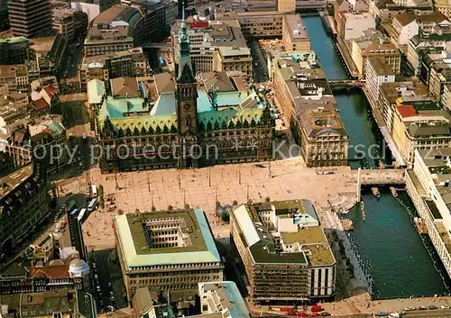 AK / Ansichtskarte Hamburg Rathaus und City Fliegeraufnahme Kat. Hamburg