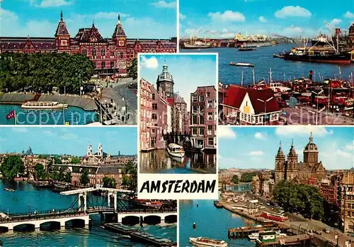 AK / Ansichtskarte Amsterdam Niederlande Palast Hafen Ziehbruecke Kirche Kat. Amsterdam