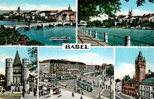 AK / Ansichtskarte Basel BS Rheinbruecke Rheinpartie Basler Tor Aeschenplatz  Kat. Basel
