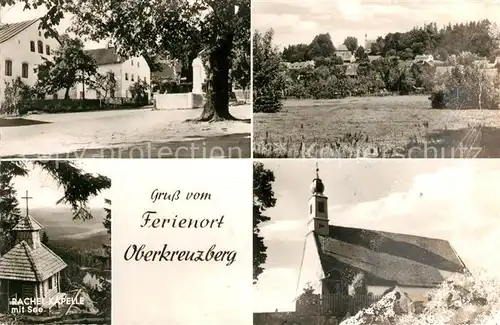 AK / Ansichtskarte Oberkreuzberg Dorfplatz Panorama Rachel Kapelle mit See Kat. Spiegelau