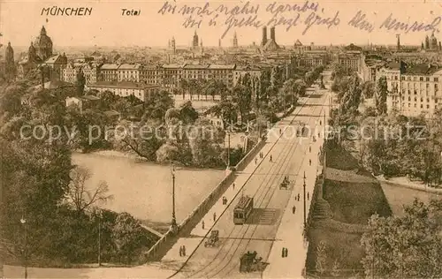 AK / Ansichtskarte Muenchen Brueckenpartie Strassenbahn Kat. Muenchen