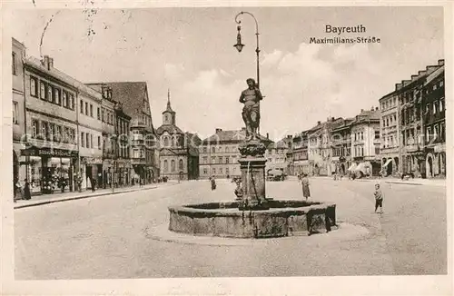 AK / Ansichtskarte Bayreuth Maximiliansstrasse Brunnen Kat. Bayreuth