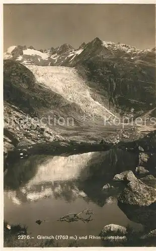 AK / Ansichtskarte Gletsch mit Rhonegletscher Kat. Rhone