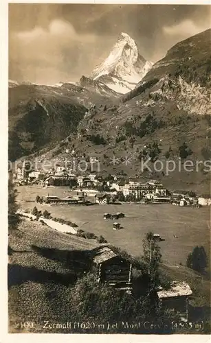 AK / Ansichtskarte Zermatt VS mit Matterhorn Kat. Zermatt