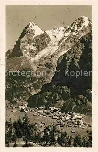 AK / Ansichtskarte Muerren BE mit Eiger und Moench Kat. Muerren