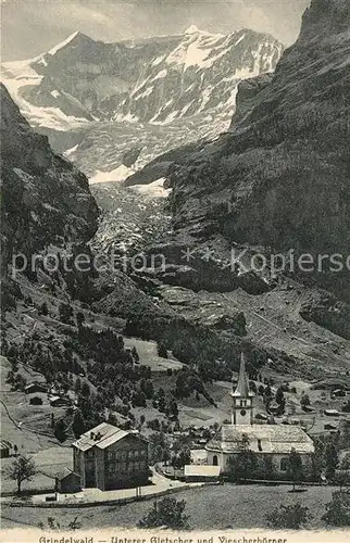 AK / Ansichtskarte Grindelwald Unterer Gletscher und Viescherhoerner Kat. Grindelwald