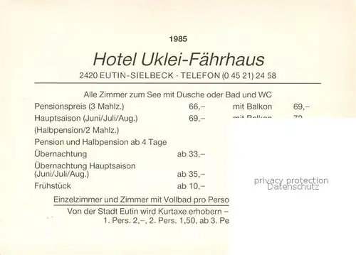 AK / Ansichtskarte Sielbeck Holsteinische Schweiz Hotel Uklei Faehrhaus  Kat. Eutin