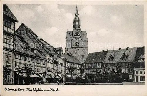 AK / Ansichtskarte Osterode Harz Marktplatz und Kirche Kat. Osterode am Harz