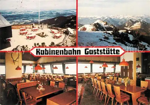 AK / Ansichtskarte Samerberg Hochries Bergbahn Kabinenbahn Gaststaette Alpenpanorama Fernsicht Kat. Samerberg Grainbach