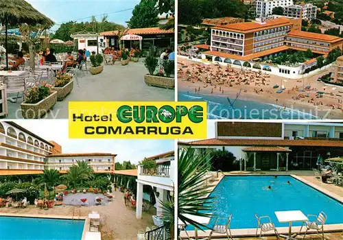AK / Ansichtskarte Comarruga Hotel Europe Fliegeraufnahme Swimmingpool Kat. Tarragona Costa Dorada