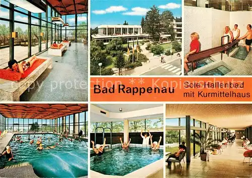 AK / Ansichtskarte Bad Rappenau Sole Hallenbad mit Kurmittelhaus Liegeraum Wassertreten Bewegungsbad Foyer Kat. Bad Rappenau