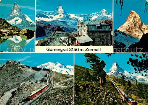 AK / Ansichtskarte Gornergrat Zermatt Riffelsee Hotel Gornergrat Matterhorn Monte Rosa Kat. Gornergrat