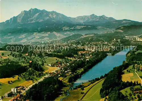 AK / Ansichtskarte Rotsee mit Luzern und Pilatus FDGB Erholungsheim  Kat. Luzern