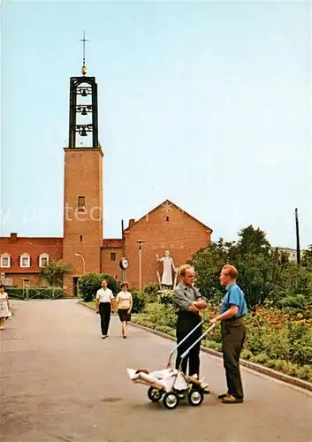 AK / Ansichtskarte Friedland Goettingen Grenzdurchgangslager St Norbert Kirche Heimkehrerdenkmal Kat. Friedland Leine