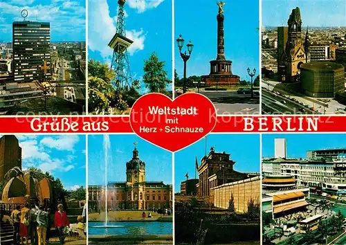 AK / Ansichtskarte Berlin Teilansicht Weltstadt mit Herz + Schnauze Kat. Berlin