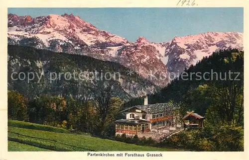 AK / Ansichtskarte Garmisch Partenkirchen mit Forsthaus Graseck Kat. Garmisch Partenkirchen