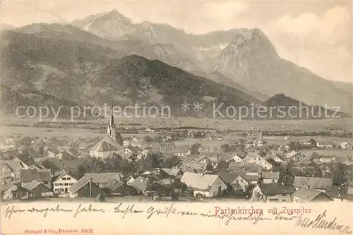 AK / Ansichtskarte Partenkirchen mit Zugspitze Kat. Garmisch Partenkirchen