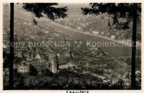 AK / Ansichtskarte Heidelberg Neckar Blick vom Rindenhaeuschen auf Schloss und Stadt Kat. Heidelberg