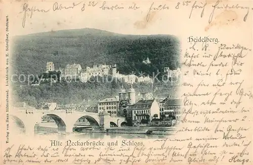 AK / Ansichtskarte Heidelberg Neckar Alte Neckarbruecke mit Schloss Kat. Heidelberg