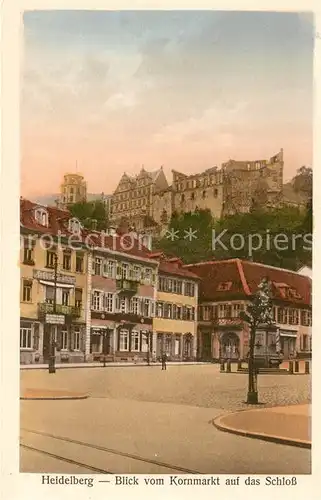AK / Ansichtskarte Heidelberg Neckar Blick vom Kornmarkt auf Schloss Kat. Heidelberg