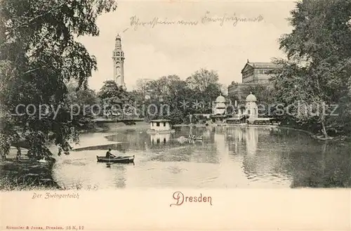 AK / Ansichtskarte Dresden Zwingerteich Kat. Dresden Elbe