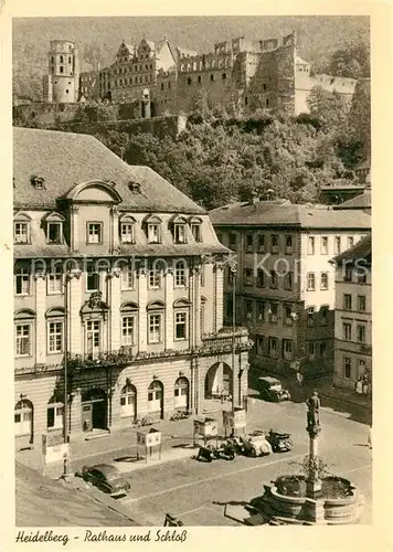 AK / Ansichtskarte Heidelberg Neckar Rathaus und Schloss Brunnen Kat. Heidelberg