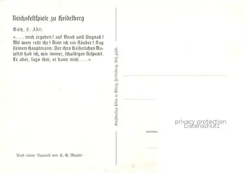 AK / Ansichtskarte Berlichingen Goetz von Berlichingen Kuenstlerkarte 2. Akt Kat. Schoental