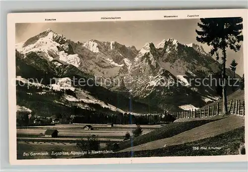 AK / Ansichtskarte Garmisch Partenkirchen Zugspitze Alpspitze Waxenstein Kat. Garmisch Partenkirchen