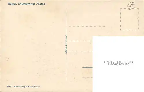 AK / Ansichtskarte Weggis Vierwaldstaettersee Unterdorf mit Pilatus