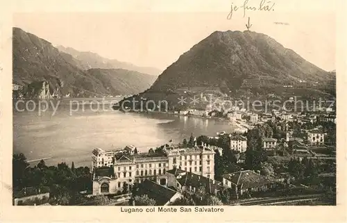 AK / Ansichtskarte Lugano Lago di Lugano Col Monte San Salvatore