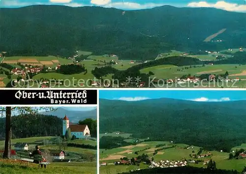 AK / Ansichtskarte Oberried Bischofsmais Panorama Oberried und Unterried Bayerischer Wald Kirche Kat. Bischofsmais