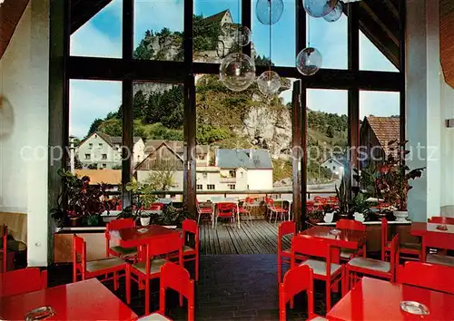 AK / Ansichtskarte Pottenstein Oberfranken Cafe Konditorei Mager Blick zur Burg Kat. Pottenstein