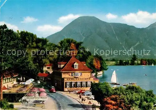 AK / Ansichtskarte Tegernsee Seehotel Alte Post und Schlosscafe mit Wallberg Kat. Tegernsee