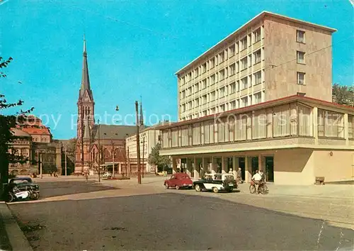 AK / Ansichtskarte Karl Marx Stadt Blick zum Theaterplatz Kirche Kat. Chemnitz