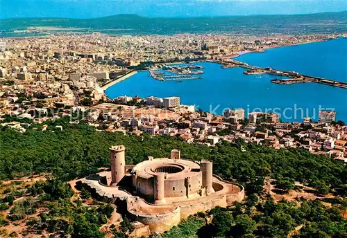 AK / Ansichtskarte Palma de Mallorca Vista aerea de la ciudad Castillo de Bellver Kat. Palma de Mallorca